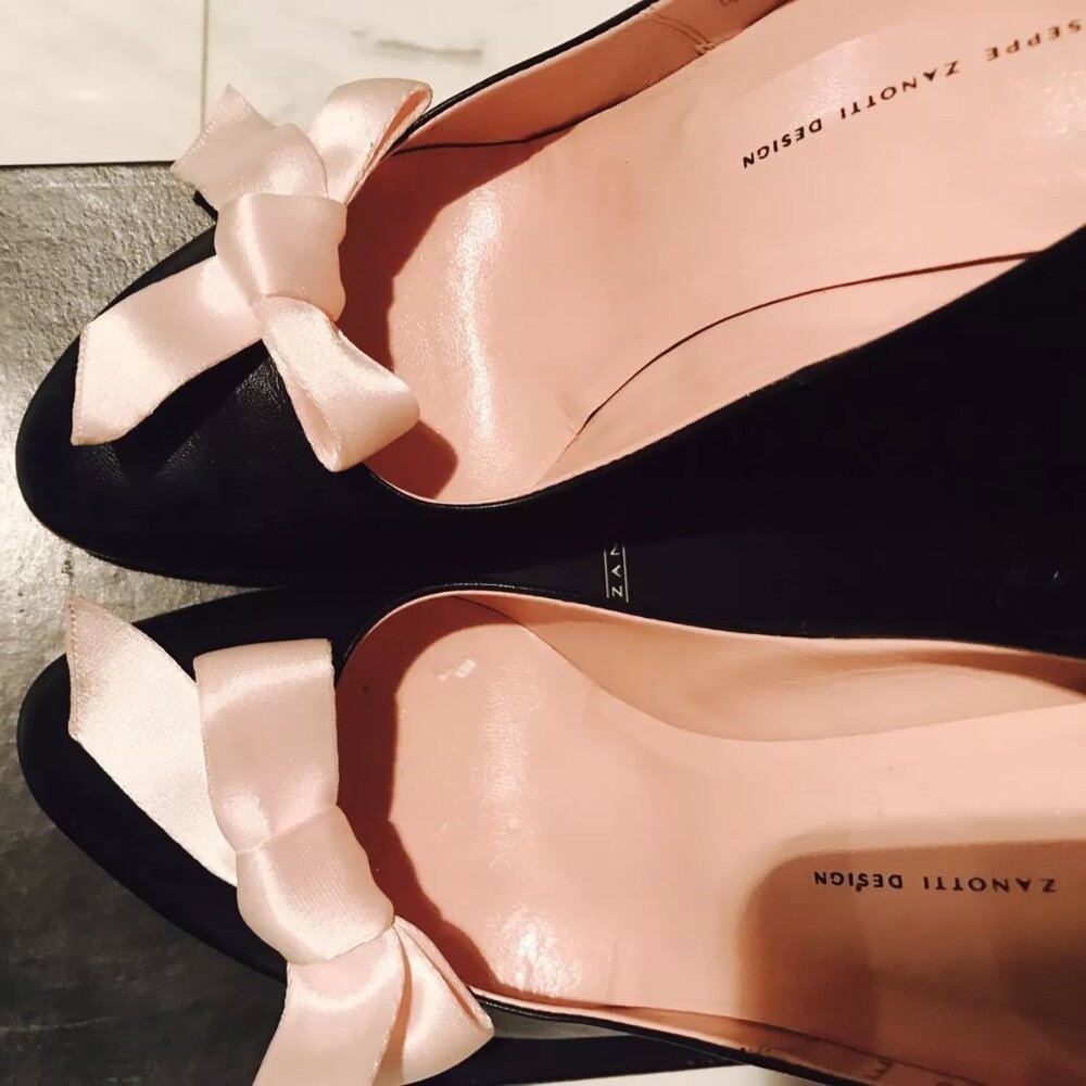 Giuseppe Zanotti Cute Pink Bow Wedges High Heels Shoes Pumps Sz40